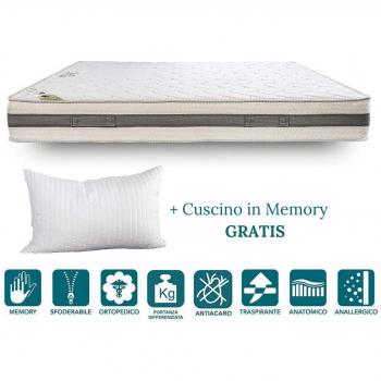 Materasso Ortopedico 80x200 Alto 24 cm Singolo Onda MASSAGGIANTE