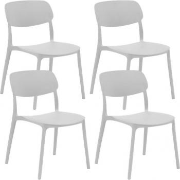 Sedie da Tavolo Elodie 4 pezzi, bianco, polipropilene – Giordanoshop