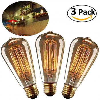LEORX Vintage Warmweiß Lampe – 3‑Pack, 140 lm