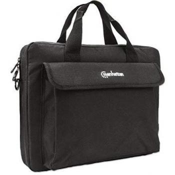 Manhattan London Notebook Computer Briefcase for Widescreens Up To 14.1, Top Load Design in Black