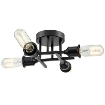Old‑School Matte Black Ceiling Fixture