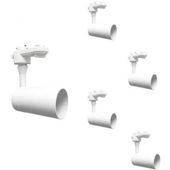 Spot LED sur rail 80° monophasé blanc GU10 (pack de 5)