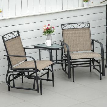 Outsunny 2-Person Outdoor Glider Rocker Chair