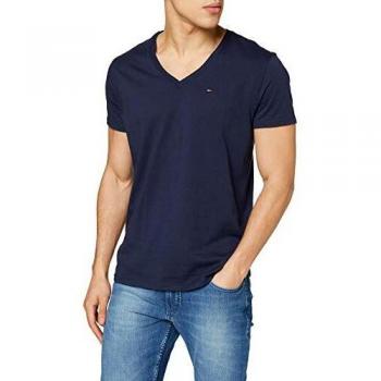 Tommy Jeans Homme T-Shirt Original Manches Courtes Bleu