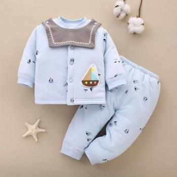 0-12M Unisex Baby Clothes Long Sleeve Pajamas Set