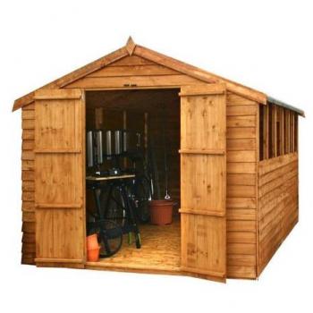 Nature's Nook 12' x 8' Wooden Value Overlap Apex Garden Shed