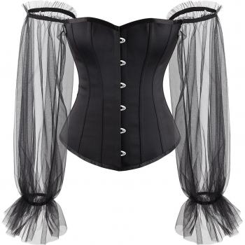 Gothic Long Sleeve Waist Trainer Corset