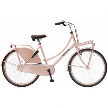 Popal Meisjesfiets Daily Dutch Basic 26 Inch Terugtraprem Zalmroze Geschikt voor meisjes van 10 tot 14 jaar 140-156 cm V-Brake Staal