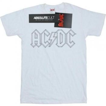 AC/DC Women's Cotton Boyfriend T-Shirt with Black Outline