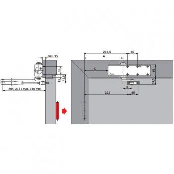 DORMA Ferme‑Porte TS Profil 2‑3‑4, finition blanche