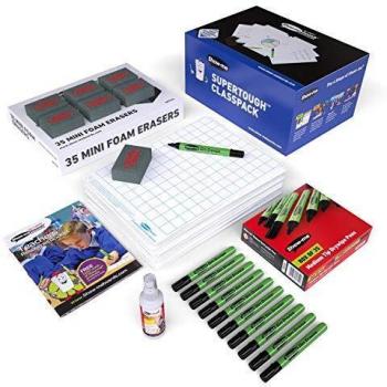 Show-me A4 Supertough Gridded Mini Whiteboards, Class Pack, 35 Sets
