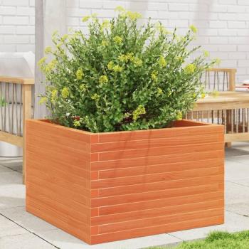 Solid Pine Wood Garden Planter with Wax Brown Finish, Dimensions: 70x70x46 cm, VidaXL