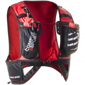 Chaleco de hidratación Compressport para hombre, rojo y negro