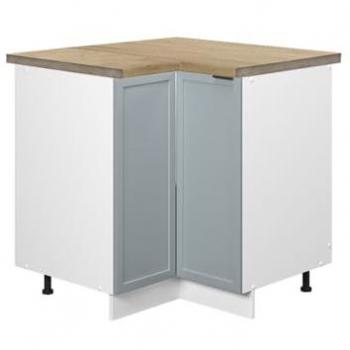 Vicco Eckunterschrank mit Eichenarbeitsplatte, 87 cm, Fame-Line