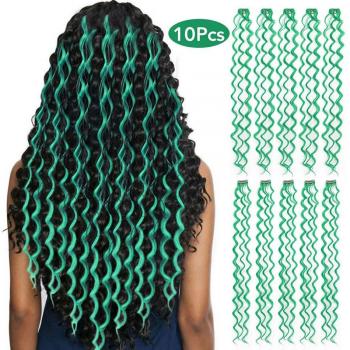 MEEPO 10 Piezas de Cabello Sintético Resistente al Calor – Extensiones 24 Arcoíris