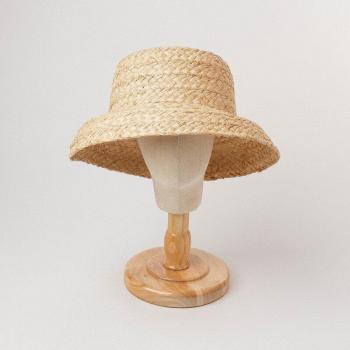 Handmade Raffia Cap for Kids with Long Ribbon