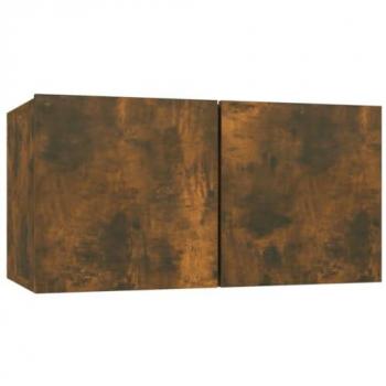 Étagère TV suspendue chêne fumé 60x30x30 cm