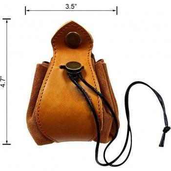 Bolso de cuero para juegos de rol con bandeja y monedero vikingo