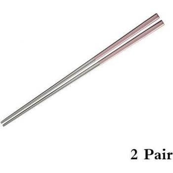 Juego de palillos de oro rosa y cubiertos de acero inoxidable