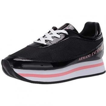 ARMANI EXCHANGE Scarpe da Ginnastica V314, Basse Donna, Nero
