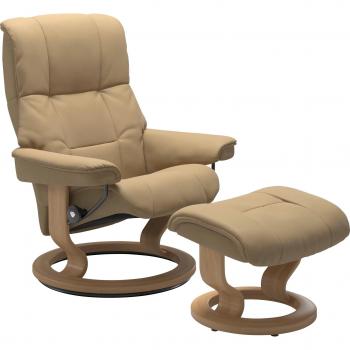 Stressless Mayfair Premium-Set mit Relaxsessel, Hocker und Classic Base – in S, M & L, Gestell aus Eiche