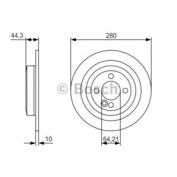 Disco freno BOSCH 0 986 479 A08 posteriore, pieno, ad alta percentuale di carbonio, certificato ECE-R90, 1 pezzo