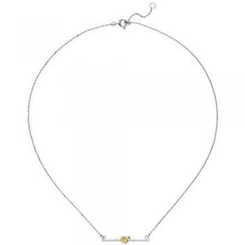 Elegante Knoten‑Halskette in 925 Sterlingsilber, bicolour vergoldet – 45 cm