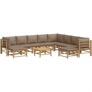 Completo Outdoor Bambù 11 pezzi con Cuscini