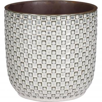 Mica Décorations Pot de Fleurs Daan – H17,5 x Ø19 cm – Blanc