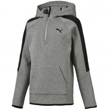 Sudadera Puma gris Heather con capucha y 1/2 cremallera para niño 10 años