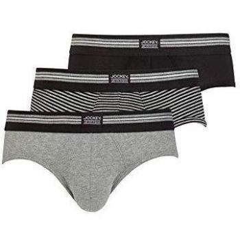Jockey Männer-Unterhose 3‑Pack – Cotton Stretch – Mittelbund, schwarz