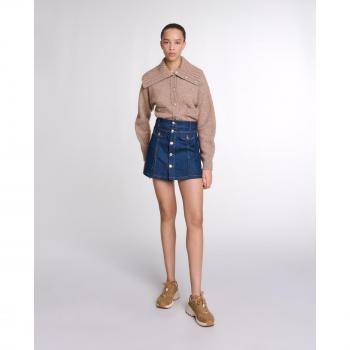 Pantalones cortos Maje de mujer en denim trampantojo