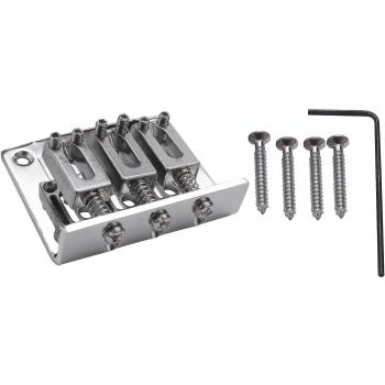 Puente Ajustable 3C – Cola Dura Cromada, Guitarra en Plata