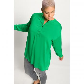 Camicia Oversize con Scollo a Girocollo Verde Donna 60/62 in Fibre Sintetiche