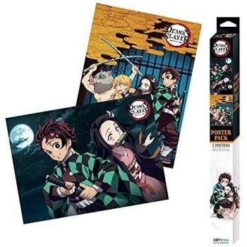 Pósters Chibi Grupo y Dúo de Demon Slayer