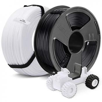 PETG Noir+Blanc – Imprimante 3D 1.75mm, SUNLU 2 Couleurs MasterSpool, Fit FDM 3D Printer, 1KG Spool, Lot de 2
