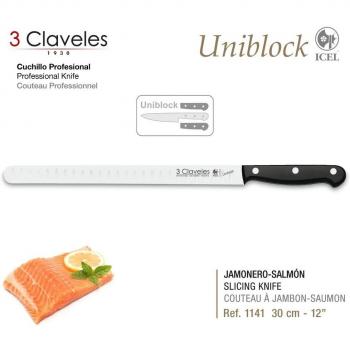 Cuchillo Jamonero 3 Claveles Uniblock 30 cm