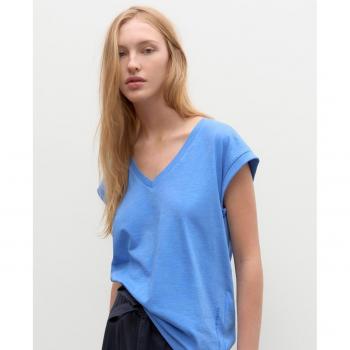 Ecoalf T-shirt A Maniche Corte Collo a V French Blue