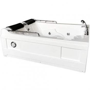175 cm x 132 cm White Whirlpool Bathtub