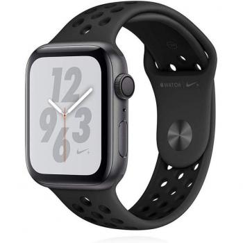 Apple Watch Series 4 (2018) GPS 44 mm – Aluminium Gris sidéral – Bracelet sport Nike Noir