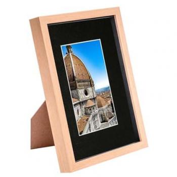 Black‑Mounted LightWood A4 ShadowFrame with A5 Holder