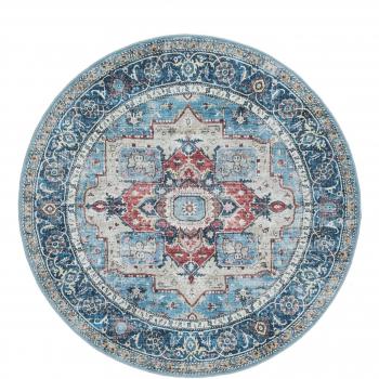 Tappeto in Stile Georgia Orientale di RugVista, Ø 160 cm, Blu e Varie Tonalità