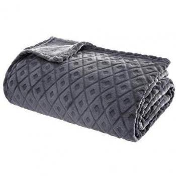 Plaid en toile losange grise