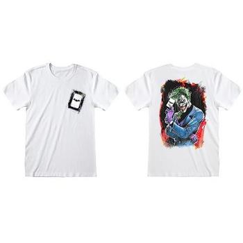 Camiseta Unisex Batman Card de DC Comics – Manga corta, Blanco, M