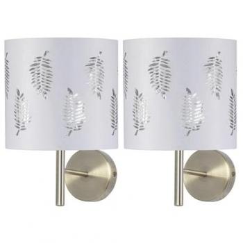 Brea 2‑Pack Antique Brass Fern Shade Wall Lights