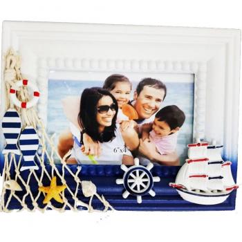 Cornice “Navigatore” – Rete, Timone, Blu/bianco per foto