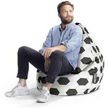 SITTING POINT BeanBag Fussball XL Sitzsack schwarz, weiß