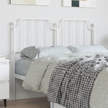 Tête de lit avec pieds en métal blanc 120 cm