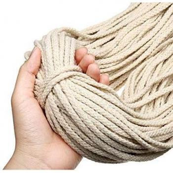 Beige Makramee-Quaderfaden 5 mm x 90 m – GEMITTO Handwerks-Schnur