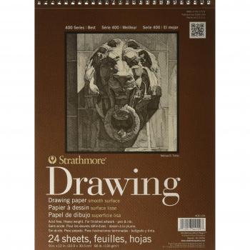 Strathmore 400 Drawing Paper, 9x12 inches, Smooth Surface, Wire Bound (24 sheets)